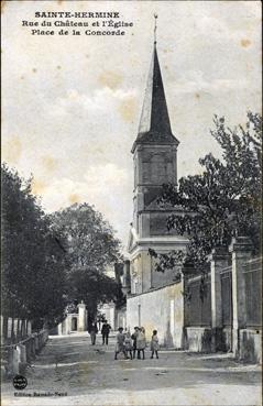Iconographie - Rue du Château et l'église - Place de la Concorde