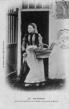 Iconographie - Jeune fille des environs de Melle partant pour le marché