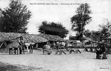 Iconographie - Sauzé-Vaussais - Fabrication de tuiles