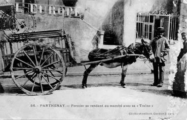 Iconographie - Fermier se rendant au marché avec sa "traîne"