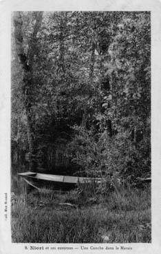 Iconographie - Niort et ses environs - Une Conche dans le Marais