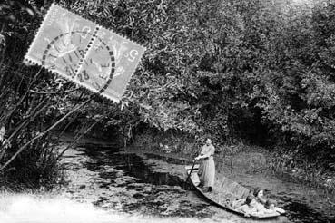 Iconographie - Le Marais Poitevin - Joli paysage sur le canal des Cinq Abbés