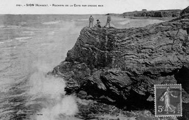 Iconographie - Sion - Rochers de la côte par grosse mer