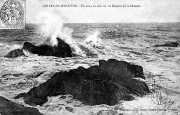 Iconographie - Un coup de mer sur les rochers de la Chaume