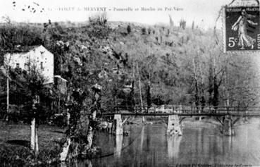 Iconographie - Passerelle et moulin du Pré-Vero (Prévoureau)