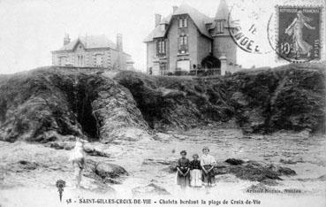 Iconographie - Chalets bordant la plage de Croix de Vie