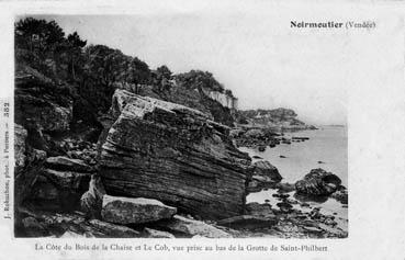 Iconographie - La Côte du Bois de la Chaize et le Cob, vue prise au bas de la grotte
