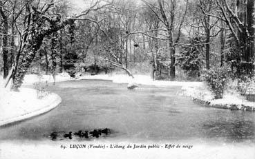 Iconographie - L'étang du jardin public - Effet de neige