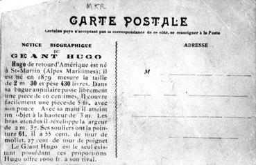 iconographie - Le Géant Hugo (notice biographique)