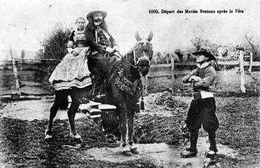 Iconographie - Départ des mariés bretons après la fête