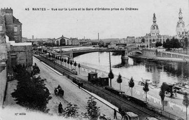 Iconographie - Vue sur la Loire et la gare d'Orléans prise du château