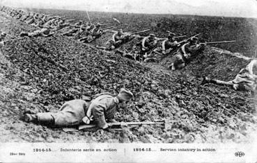 Iconographie - 1914-15 Infanterie Serbe en action