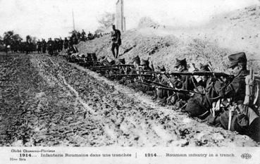 Iconographie - 1914 - Infanterie roumaine dans une tranchée