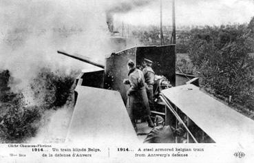 Iconographie - 1914 - Un train blindé Belge de la défense d'Anvers