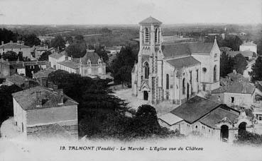 Iconographie - Le marché - L'église vue du château