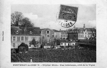 Iconographie - Hôpital mixte - Vue intérieur, côté de la vignes