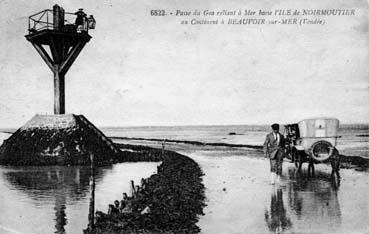 iconographie - Passe du Goa reliant à mer basse l'Ile de Noirmoutier