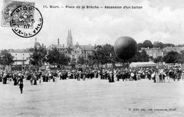 Iconographie - Place de la Brèche - Ascension d'un ballon