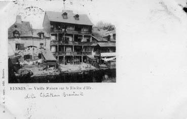 Iconographie - Rennes - Vieille maison sur la rivière d'Ille