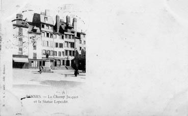 Iconographie - Rennes - Le champ Jacquet et la Statue Leperdit