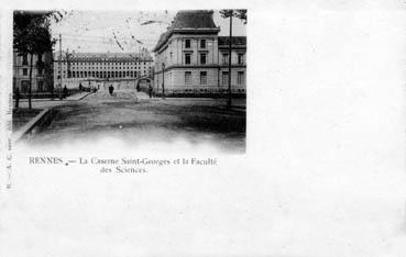 Iconographie - Rennes - La caserne Saint-Georges et la Faculté des Sciences