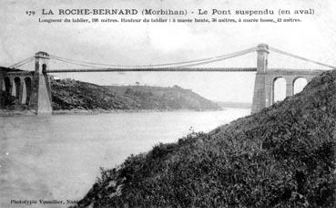 Iconographie - Roche-Bernard - Le pont suspendu (en aval)