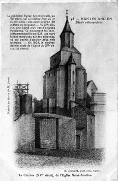 Iconographie - Etude rétrospective - le Clocher ( XVe siècle) de l'église Saint-Similien
