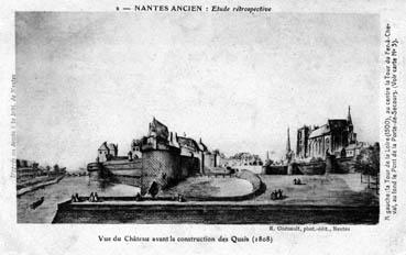 Iconographie - Etude rétrospective - Vue du château avant la construction des quais (1808)