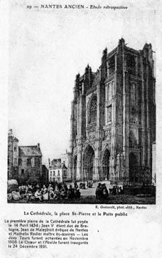 Iconographie - Etude rétrospective - La cathédrale, la place Saint-Pierre et le puits public