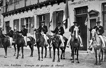 Iconographie - Bagnère-de-Luchon - Groupe de guides à cheval