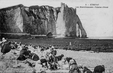 Iconographie - Etretat - Les blanchisseuses - Falaise d'Aval