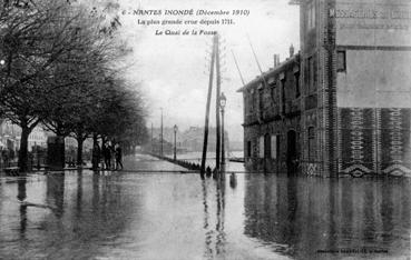 Iconographie - Nantes inondé - Le quai de la Fosse