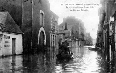 Iconographie - Nantes inondé - La rue des Olivettes