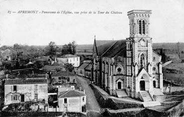 Iconographie - Panorama de l'église, vue prise de la tour du château