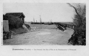 iconographie - Les bateaux des îles d'Yeu et Noirmoutier à l'estacade