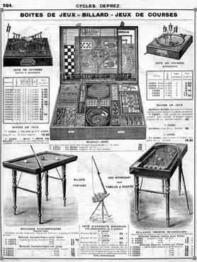 Iconographie - Page du catalogue "Cycles Deprez", les jouets