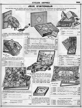 Iconographie - Page du catalogue "Cycles Deprez", les jouets