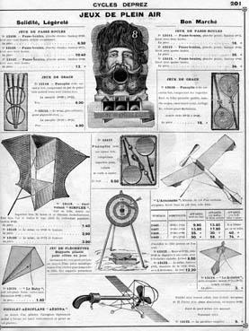 Iconographie - Page du catalogue "Cycles Deprez", les jouets