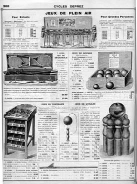 Iconographie - Page du catalogue "Cycles Deprez", les jouets