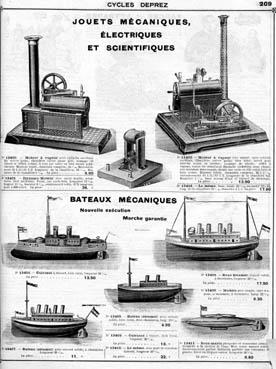 Iconographie - Page du catalogue "Cycles Deprez", les jouets