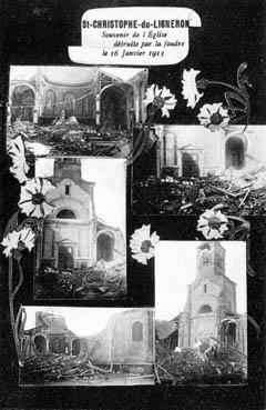 Iconographie - Souvenir de l'église, détruite par la foudre