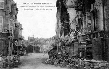 Iconographie - Verdun - Le pont Beaurepaire et les ruines