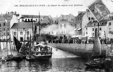 Iconographie - Belle-Isle-en-Mer - Le départ du vapeur pour Quiberon