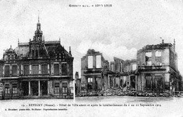 Iconographie - Hôtel de ville avant et après le bombardement