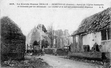 Iconographie - Hébuterne - Aspect de l'église bombardée
