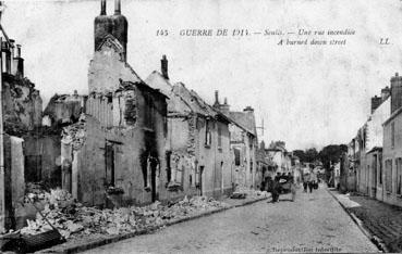 Iconographie - Senlis - Guerre de 1914 - Une rue incendiée