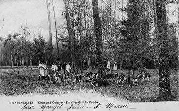 Iconographie - Fontenailles - Chasse à courre - En attendant la curée