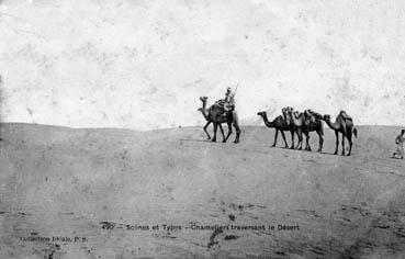 Iconographie - Scènes et types - Chameliers traversant le désert