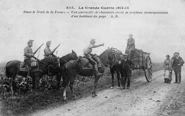 Iconographie - La grande guerre 1914-15 - Une patrouille de chasseurs