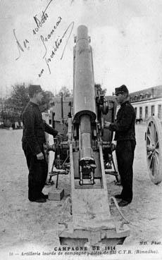 Iconographie - Campagne de 1914 - Artillerie lourde de campagne